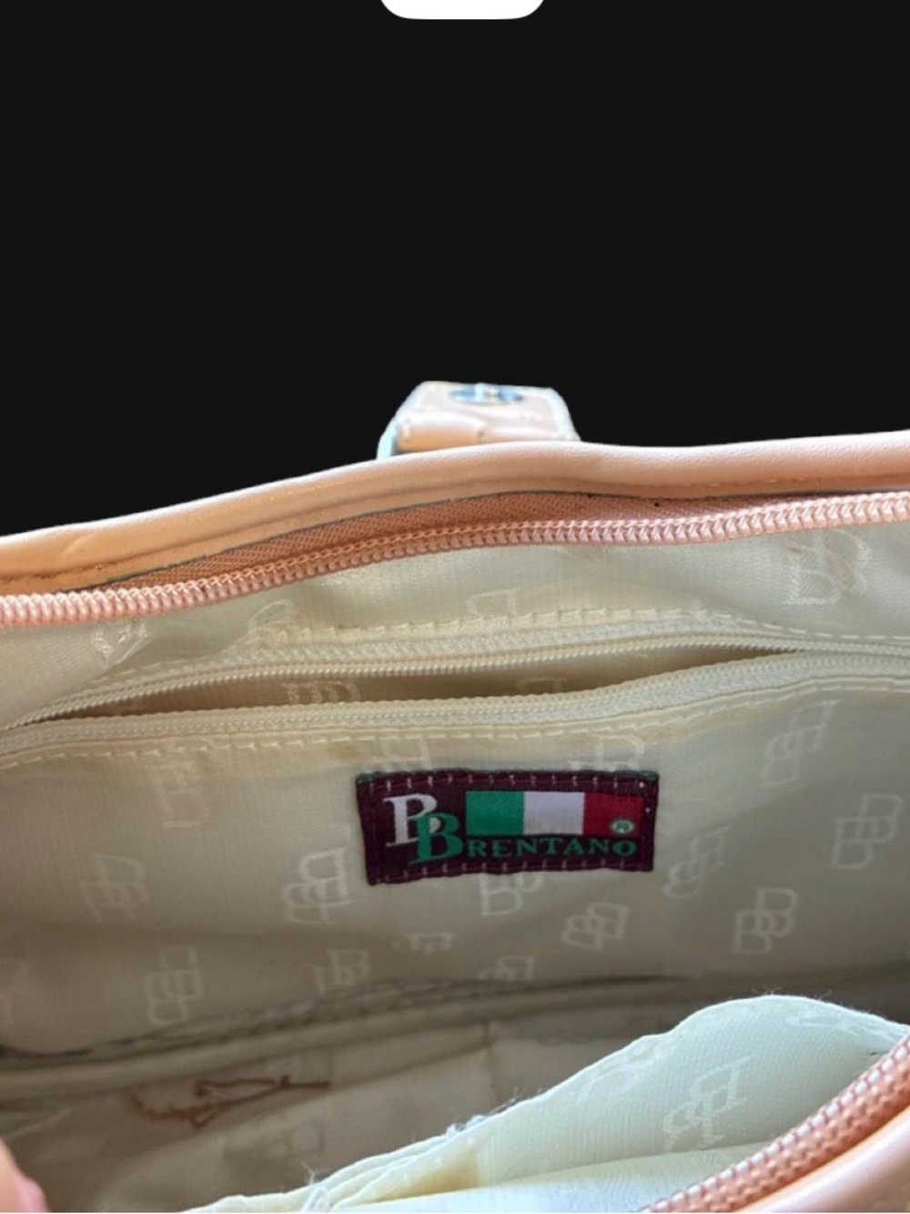 Peach Cosmetic Pouch with Interior Organizer